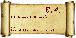 Blikhardt Atanáz névjegykártya